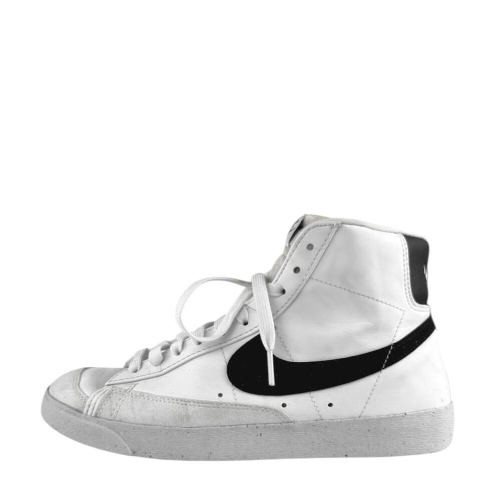 Nike Blazer Mid 77 Women's White Black High Top Lace Up Leather Sneakers Sz 9.5